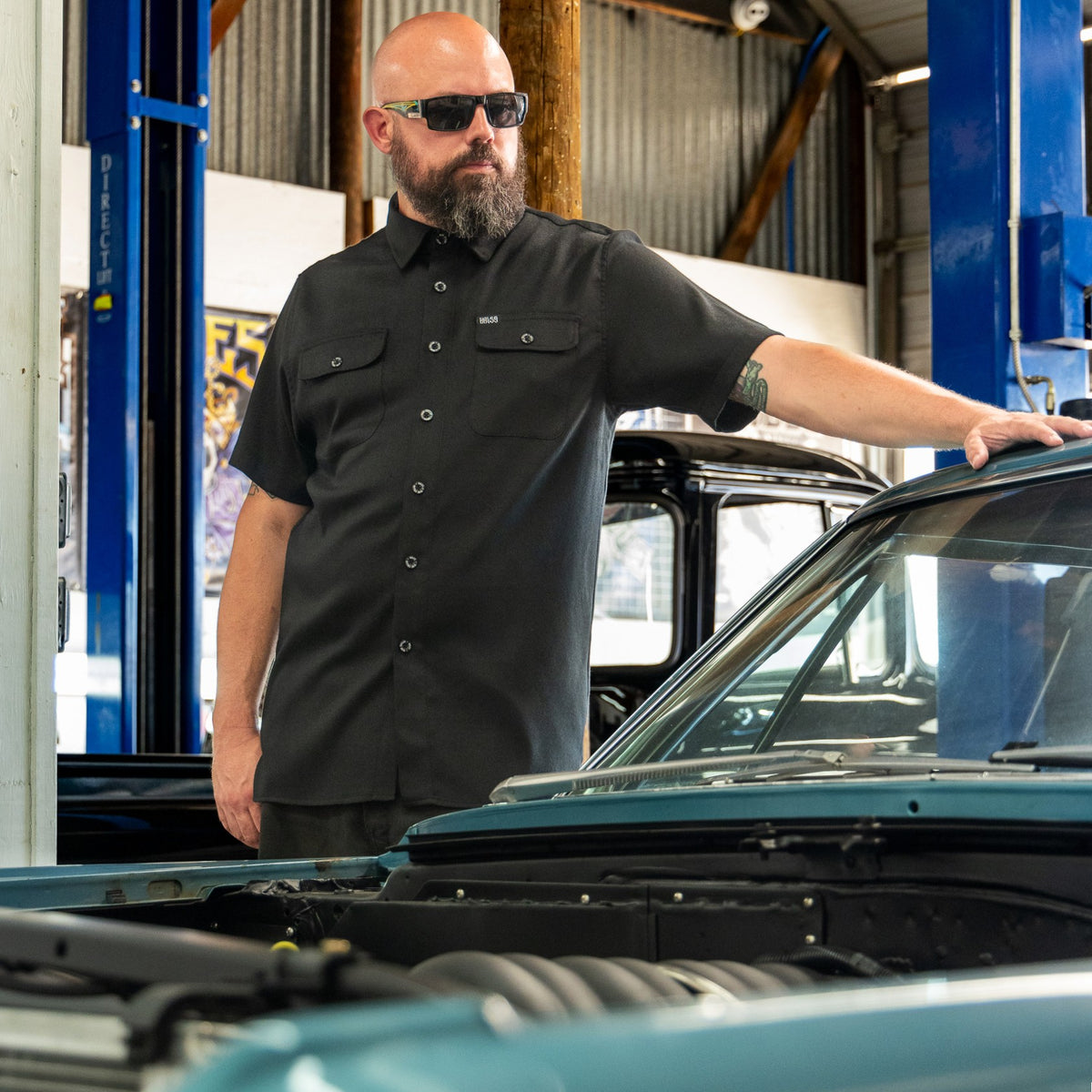Blue Collar Short Sleeve Shirt - Black
