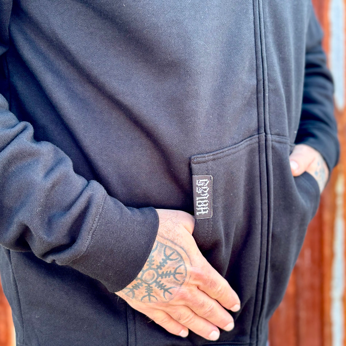 Flying Eye Zip Up Unisex Hoodie - Black