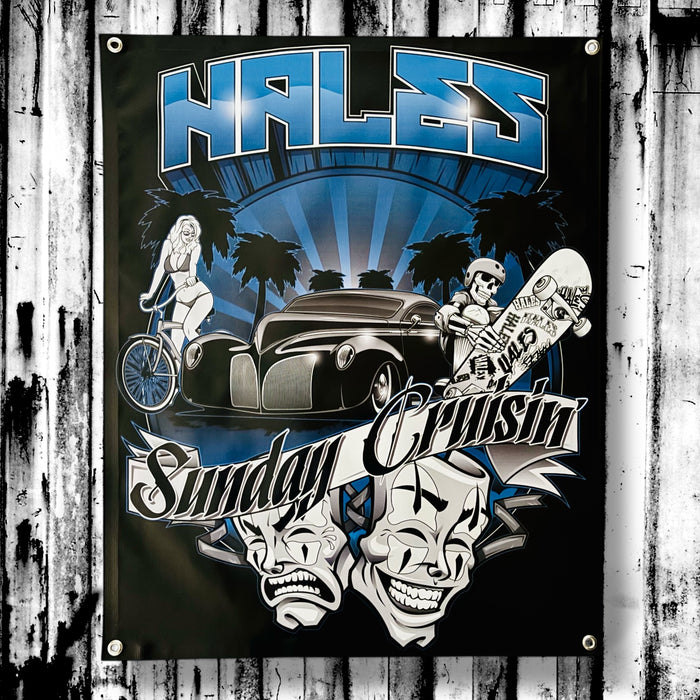 Sunday Cruisin' Vinyl Garage Banner - 36" X 29"